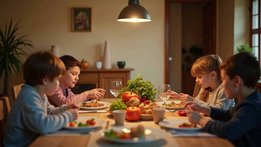 Table de repas en famille sans appareils