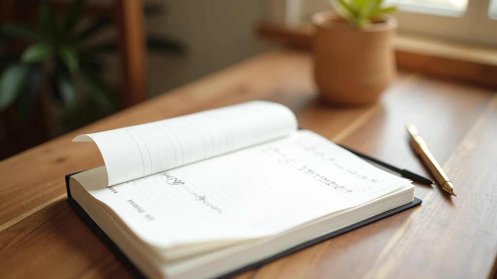 Carnet avec des objectifs écrits à la main et des limites de temps établies pour les réseaux sociaux